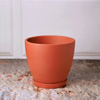 Set Pot Tanaman Terakota Kullad Menawan, 4 Buah, Pot Bunga Tanah Liat Rustic Buatan Tangan untuk Taman Dalam & Luar Ruangan, Balkon, Teras