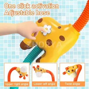 Zhorya Giraffe Baby Bath Toys Electric Shower Spray Water Sprinkler Kids Bathtub Toy