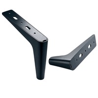 Pieds de canapé de rechange en acier, supports de meubles pour canapé, table, armoire et lit, banc noir contemporain conique