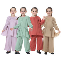 Kinderkleding Nieuwe Lente/Herfst Meisjes Effen Kleur Top, Meisjes Wijde Pijpen Broek Set Groothandel voor Modieuze Meisjes Sets