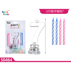 Ensemble de bougies en spirale LED numéro 7 pour décorations de fête, fabriqué en Chine - Product Image 1