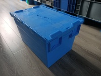 Chiffre d'affaires poignée de caisse bac fourre-tout empilable boîtes de déménagement en plastique emboîtables caisses de rangement avec couvercles