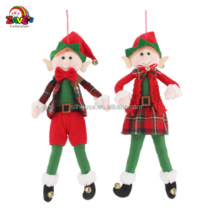 Zaves <span class=keywords><strong>13</strong></span> pouces ornement d'elfe de Noël avec des membres pliables en peluche décor à la maison ornement suspendu et accessoires d'elfe - Product Image 1