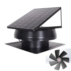 Ready To Use Powerless Roof Turbine Ventilator Industrial Exhaust Fan 60W Solar Powerful Rooftop Attic Ventilation Extractor