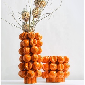 Vase à fruits rond en céramique, art déco, simple, moderne, décoration d'intérieur - Product Image 1