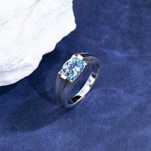 Anillo de Plata de Ley 925 con Gema de Corte Ovalado para Boda, Modelo MSR-1797 de Messi Jewelry - Product Image 5