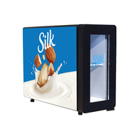 Meisda SC08E Nevera Exhibidora de 8L con Puerta de Vidrio Redonda para Café, Leche y Mini Bar en Venta