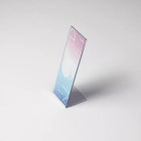 Support de signalétique en acrylique transparent en forme de L 2x6 pour bureau, publicité et affichage de menus