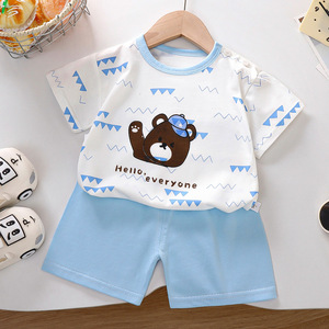 Combinaisons d'été pour enfants à motifs de dessins animés, à manches courtes, adaptées aux garçons et aux filles, respirantes et confortables - Product Image 6