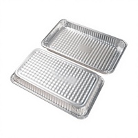 Barquettes en aluminium jetables extra-robustes de 20,5 x 13 pouces avec couvercle en aluminium, qualité alimentaire, taille standard, pour rôtir et cuire