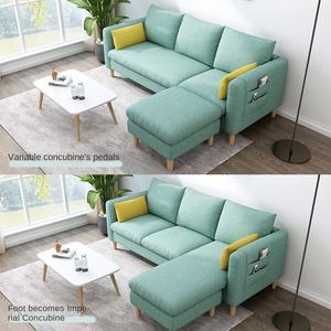 Sofá de Tela Económico para Apartamentos Pequeños, Estilo Nórdico Moderno, en Forma de L, Desmontable y Lavable, para Tres o Cuatro Personas, para Dormitorio o Sala de Estar - Product Image 2