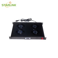 Aksesoris Kabinet Jaringan Starlink 4 Kipas Rak Dengan Pengontrol Suhu Terlibat