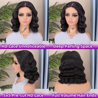 Perruque Bob Body Wave en Cheveux Humains, Densité 180%, Fermeture en Dentelle HD 5x5, Sans Colle, Pré-Pluckée, Pré-Coupée, Prête à Porter