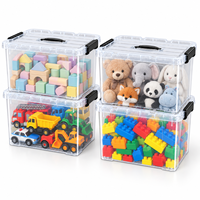 Conteneur de rangement transparent en PP personnalisé de 43 L, empilable, pour le salon, la chambre, les jouets, les livres, les vêtements