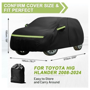 Housses de <span class=keywords><strong>voiture</strong></span> pour Toyota Highlander 2008-2024 toutes saisons avec fermeture éclair sur la porte, bandes coupe-vent pour la protection contre la neige, la pluie, la poussière et la grêle - Product Image 6