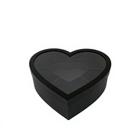 Uw Liking grote hartvormige fruitgeschenkdoos met vensters en meerdere compartimenten, laminaat afwerking, knuffel-emmer