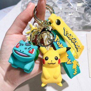 GN Pokmon Pikachu 3D Silicone Cartoon Cute Fashionable Doll Keychain Promotional Small Gift