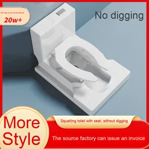 <span class=keywords><strong>Toilette</strong></span> moderne à double usage à chasse directe, sans perçage, à montage en surface, convertible en <span class=keywords><strong>toilette</strong></span> à la turque ou à la française pour salle <span class=keywords><strong>de</strong></span> bain - Product Image 4