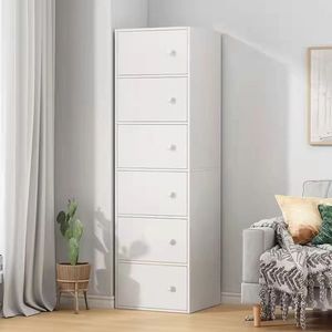 Armoire de rangement à tiroirs <span class=keywords><strong>Commode</strong></span> moderne blanche avec poignées rondes pour chambre à coucher salon Organisateur de meubles d'angle - Product Image 3