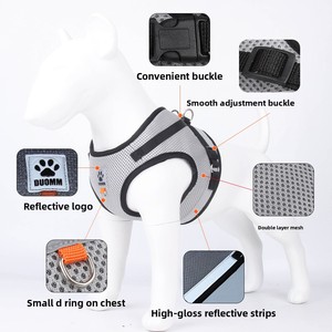Ensemble <span class=keywords><strong>Harnais</strong></span> et Laisse Double Maille Luxe pour Animaux Réfléchissant Respirant Boucle Ajustable <span class=keywords><strong>Anti</strong></span>-Évasion Universel pour Chats et Chiens - Product Image 4