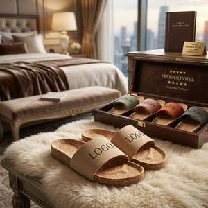 Pantuflas de Verano Personalizables de Corcho Natural para Hoteles, Sandalias Ecológicas Sostenibles para Resorts, Venta al Por Mayor - Product Image 2