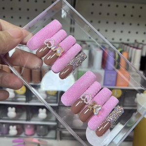 Miễn Phí Vận Chuyển Sang Trọng Tùy Chỉnh Dày Acrylic Móng Tay Thạch Handmade Nhãn Hiệu Riêng Báo Chí Nhân Tạo Móng Tay Thiết Kế Độc Đáo - Product Image 1