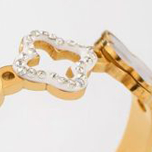 Bracciale Charm alla Moda Placcato Oro in Acciaio Inossidabile con Design a Piccoli Fiori, Gioielli da Donna - Product Image 4