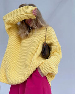 Hot Selling Autumn Winter <b>Women</b> <b>Long</b> Sleeve Sweaters O Neck Solid Color Knitted Ladies <b>Jumper</b> Sweater - Product Image 2