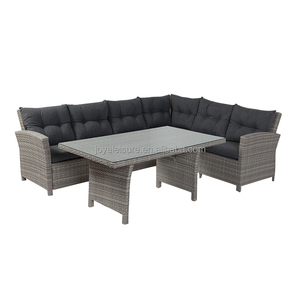 Leisure Modern 3-Piece Rattan Set Sectional Aluminum Frame Waterproof Cushions Customized Color Outdoor <b>Garden</b> - Product Image 6