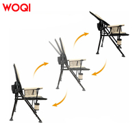 WOQI mobilier d'extérieur moderne inclinable fer pliant pêche Camping chaise porte-gobelet dossier réglable pour les voyages à la plage