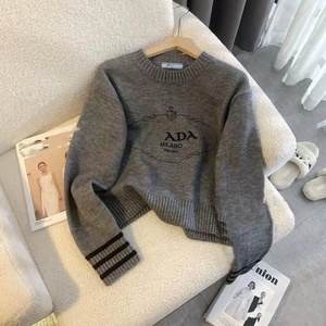 Maglione Invernale di Lusso da <span class=keywords><strong>Donna</strong></span> in 100% <span class=keywords><strong>Cotone</strong></span>, Pullover con Ricamo, Maniche Lunghe, Casual, Lavorato a <span class=keywords><strong>Maglia</strong></span> con Logo Personalizzato - Product Image 5