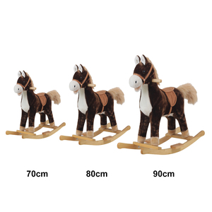 Toptan karikatür peluş sallanan at hayvan Rocker ahşap bebek sallanan at çocuklar için - Product Image 5