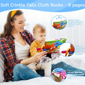 Espejo <span class=keywords><strong>de</strong></span> alto contraste para bebés recién nacidos en blanco y negro, juguete sensorial Montessori para tiempo boca abajo con libro y mordedores - Product Image 3