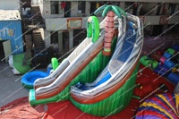 Toboggan aquatique gonflable d'extérieur, toboggan aquatique gonflable d'exploration de la jungle, toboggan aquatique gonflable commercial pour piscine, toboggans aquatiques gonflables