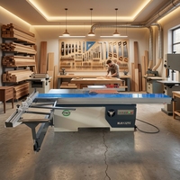 Scie à table coulissante HYSEN 3200 mm pour le travail du bois, la découpe de meubles, de panneaux de mélamine, de MDF et de contreplaqué, avec une capacité de coupe de 45 à 90 degrés