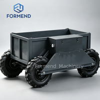 Hoogwaardige afstandsbedienbare 4-wiel elektrische minidumper voor alle terreinen, geschikt voor diverse toepassingen in landbouw en bouwtransport.