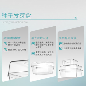 Caja de germinación de semillas BKMAMLAB, plástico ABS transparente, apilable, para cultivo de plántulas. - Product Image 1
