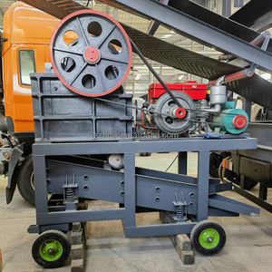 Небольшой портативный дизельный двигатель мобильный камень щековая дробилка машина с вибрационным экраном каменная дробилка - Product Image 2