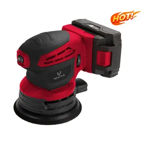 TIPTOP Hot Sale 20v DC Li-ion Battery Powered Rechargeable 125mm Cordless Electric Power Random Orbital Rotary Wood Sander