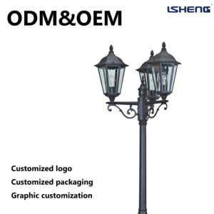 Классический уличный фонарь в европейском стиле из алюминия с дистанционным управлением, водонепроницаемый светодиодный столб для сада, винтажные садовые уличные фонари - Product Image 5