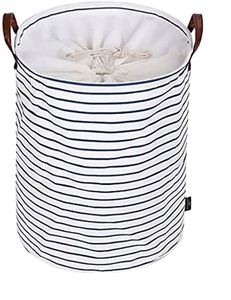 Hot-selling Fashion Stripe Printing Cotton <b>Canvas</b> Cloth Collapsible Laundry Basket <b>for</b> <b>Storage</b> with Lining Basket - Product Image 2