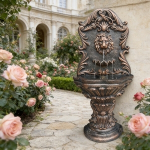 Testa di Leone Decorativa da Giardino Autoportante in Resina di Fibra di Vetro, Tema Natura, Elettrica e Portatile per Esterni - Product Image 3