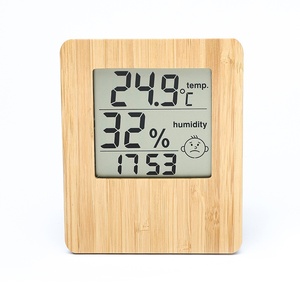 Madeira Sólida Desktop Despertador De Bambu Multifuncional <span class=keywords><strong>LCD</strong></span> Eletrônico Temperatura Umidade Exibição Mesa Relógios - Product Image 5