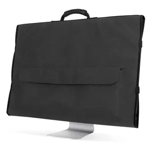 Monitör tozluk ekran monitör saklama kutusu seyahat taşıma çantası ile masaüstü bilgisayar için kauçuk saplı