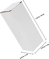 Cajas de Cartón Corrugado Blancas de 7x7x19cm, Cajas de Envío Rígidas Laminadas de Triple Capa para Embalaje, Mudanza y Envío