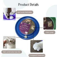 Jouet pour chat 2 en 1 : circuit à balles et griffoir en plastique pour chaton, griffoir turbo pour intérieur