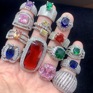 Full Diamond Inlaid Zircon Color-preserving Gemstone <b>Ring</b> Mix Bulk Gemstone Opening <b>Adjustable</b> <b>Ring</b> Micro-Inlaid Zircon <b>Ring</b> - Product Image 4