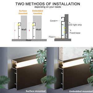 Bandes lumineuses LED en alliage d'aluminium et plinthes imperméables et faciles à nettoyer pour l'éclairage d'ambiance du salon - Product Image 6