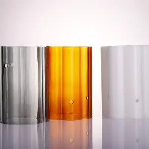 Tube en verre borosilicate coloré, tube en verre côtelé en forme de fleur de prunier, 3.3mm