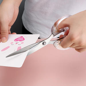 กรรไกรใสสไตล์เรโทร สแตนเลส 15.8 ซม. 19 ซม. สำหรับงานสำนักงาน งานฝีมือ ตัดกระดาษ เครื่องเขียนนักเรียน - Product Image 2